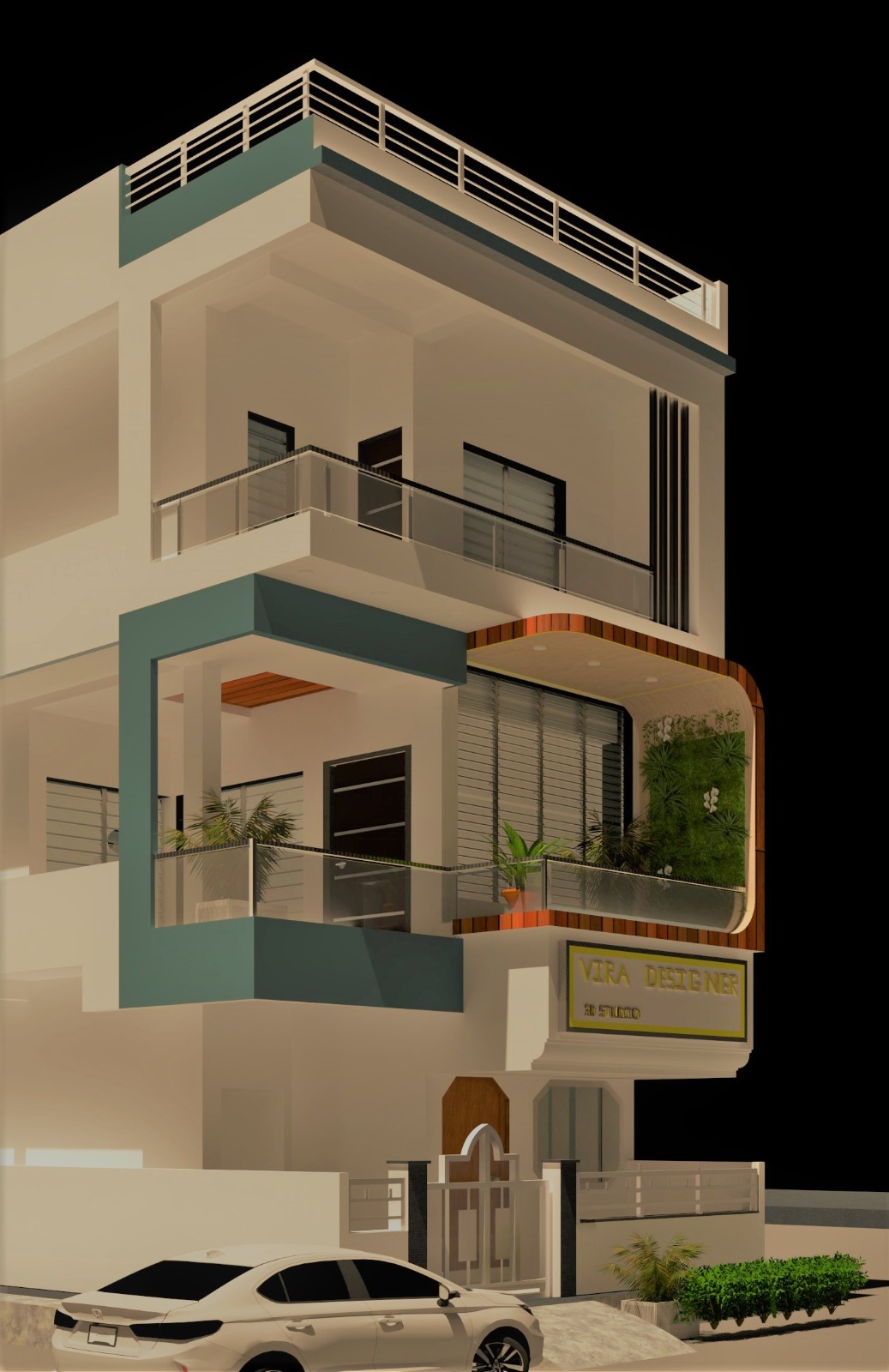Contemporary villa exterior
